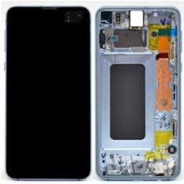 LCD Дисплей С РАМКА за Samsung SM-G970F Galaxy S10e / GH82-18852C / Син / Prism Blue/ Оригинал Servi, снимка 1