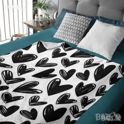 Пухкаво одеало на сърца 150-200см. Св. Валентин, снимка 3 - Други - 43574676