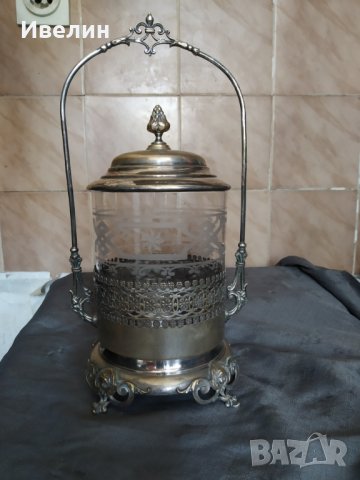 стара посребрена захарница арт деко