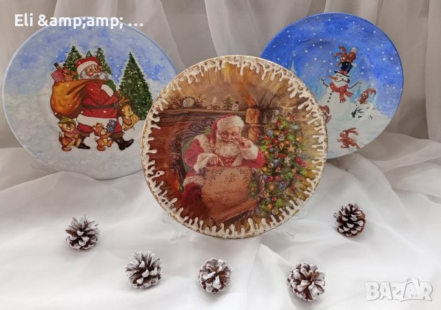 Коледни сувенирни порцеланови чинии 