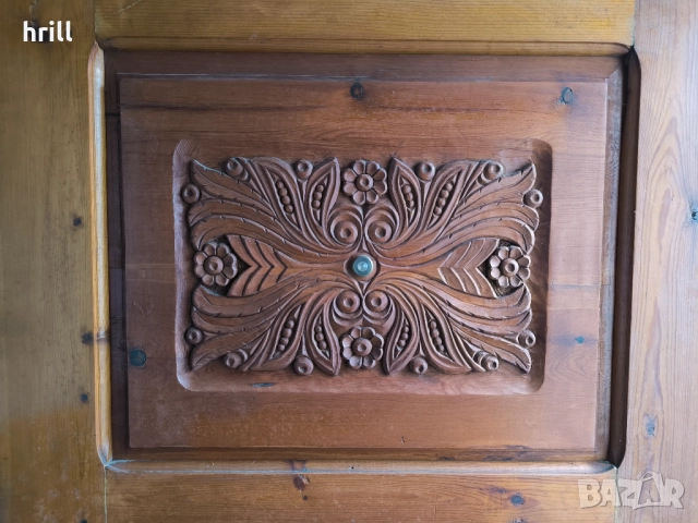 3 дърворезби ръчна изработка на антикварна дървена входна врата крило, снимка 2 - Декорация за дома - 51586828