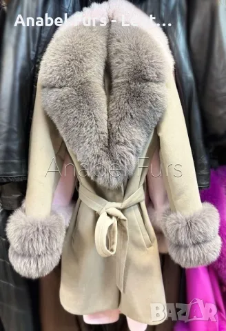 Дамски палта от кашмир и естествен косъм, снимка 16 - Палта, манта - 41925213