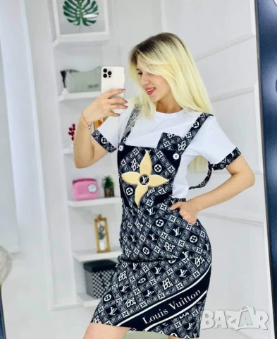 Дамски комплект Блузка и сукман на едро christian dior louis vuitton, снимка 2 - Комплекти - 51148896