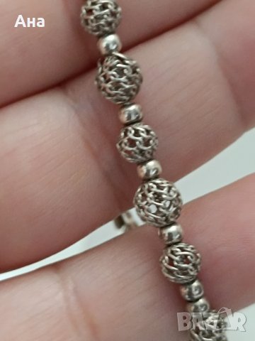 Красива сребърна гривна маркирана Буква БД, снимка 1