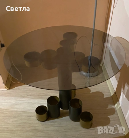 Винтидж дизайнерска маса, уникат, закупена от Франция, снимка 2 - Антикварни и старинни предмети - 53310786