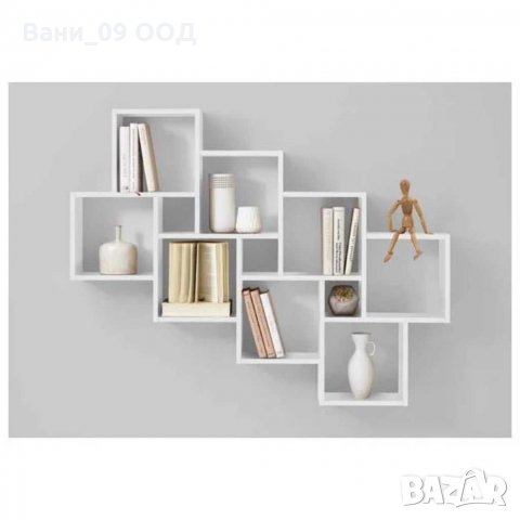 Красива стенна етажерка с 11 рафта-2 цвята, снимка 2 - Етажерки - 32404290