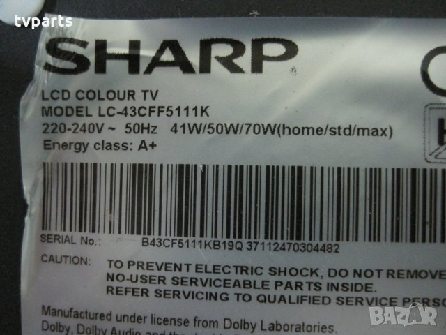 Мейнборд TP.MS3463S.PB711 Sharp LC-43CFF5111K 100% работещ, снимка 5 - Части и Платки - 27935336