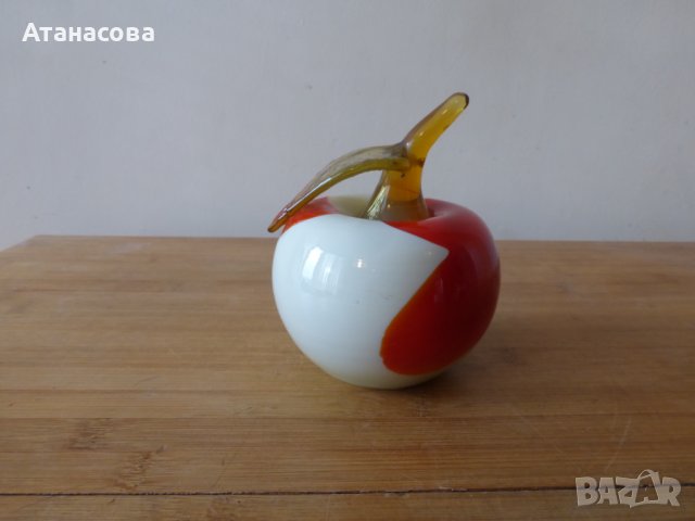 Стъклена Ябълка Мурано 1970 г 2, снимка 2 - Декорация за дома - 43598220