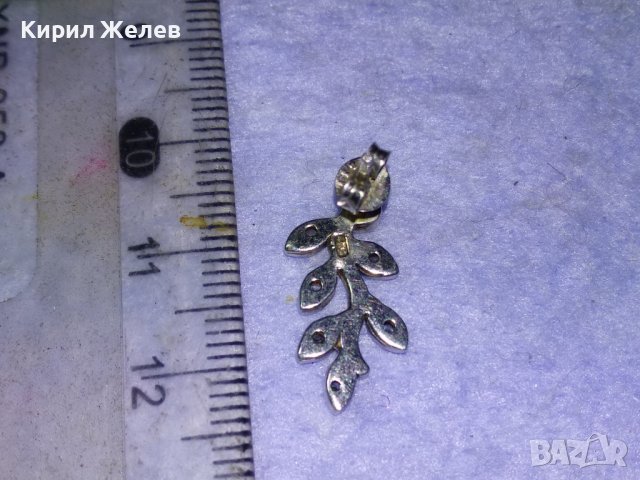 СКЪПОЦЕННА ФЛОРАЛНА СРЕБЪРНА АРТ ОБЕЦА СРЕБРО 925 с БЯЛА ПОЗЛАТА и ЦИРКОНИ 41227, снимка 9 - Обеци - 43222798