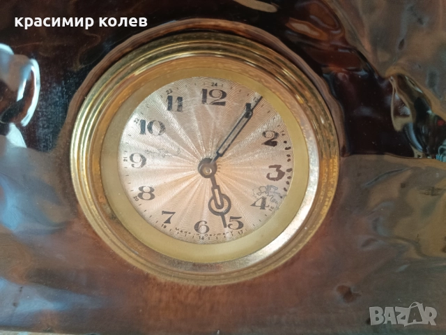 немски керамичен каминен механичен часовник, снимка 3 - Антикварни и старинни предмети - 51654552