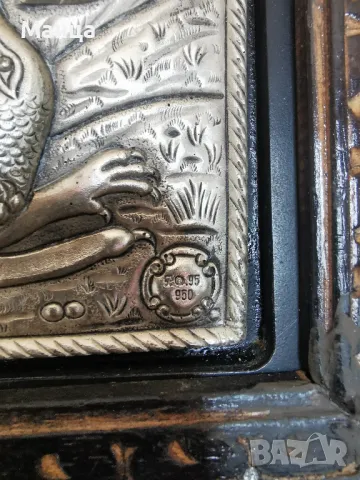 Гръцка сребърна икона Свети Георги , снимка 3 - Антикварни и старинни предмети - 50019919