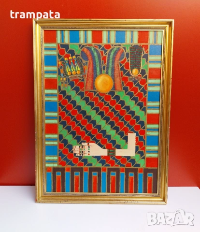 НАЙ ДОБРАТА ОФЕРТА Абстрактна живопис в египетски стил,Колаж, Египетска иконография
