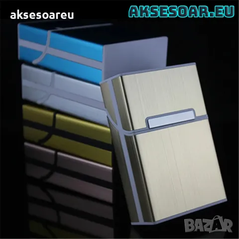 Качествена кутия за стандартни цигари калъф от алуминиева сплав Джобна кутия за пушачи за Подарък, снимка 17 - Табакери - 50223663