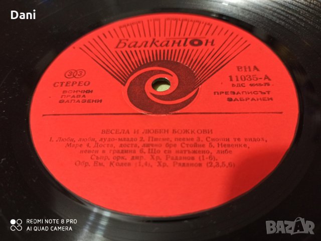 Весела и Любен Божкови - грамофонни плочи, снимка 3 - Грамофонни плочи - 33581941