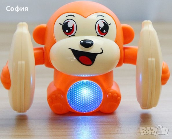 Бебешка играчка търкаляща се маймунка, дистанционно управление чрез пляскане, снимка 2 - Музикални играчки - 43313014