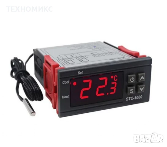 Температурен контролер, термостат с 1 сензор, терморегулатор на 24V 10A STC-1000-24V

, снимка 5 - Друга електроника - 50677974