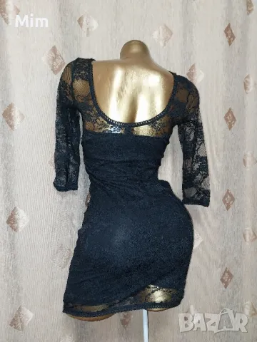 Н&М S Черна дантелена рокля , снимка 2 - Рокли - 48020830