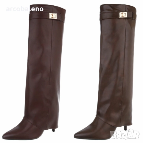Дамски ботуши на висок ток, 2цвята 