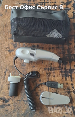 USB прахосмукачка с фенерче мини за компютър и клавиатура сребърна 