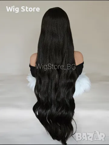 Тъмно кафява перука без бретон на вълни, снимка 3 - Аксесоари за коса - 47824728