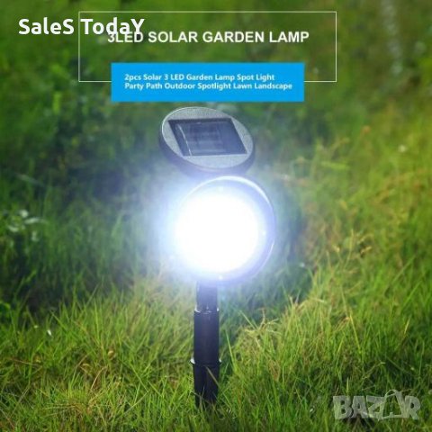 LED градинска лампа/фенер със соларен панел ,12см, снимка 3 - Лед осветление - 28412195