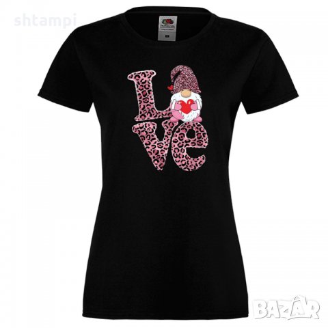 Дамска тениска Love Gnome Valentine's 11, снимка 4 - Тениски - 35552050