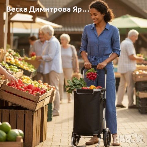 Пазарска чанта на колела с термоизолация