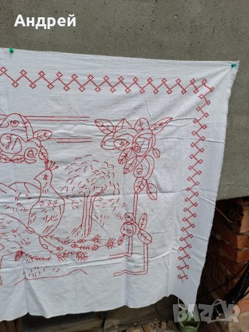 Старинен бродиран ковьор,покривка за стена #184, снимка 5 - Антикварни и старинни предмети - 37860041