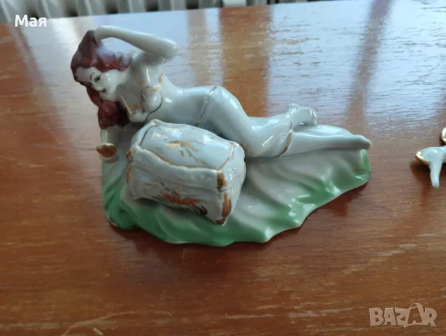 Антика ювелирна порцеланова кутия за бижута, снимка 8 - Антикварни и старинни предмети - 50371247