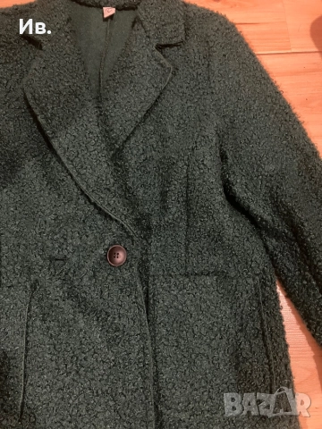 Тъмно зелено дълго палто, снимка 2 - Палта, манта - 52457263