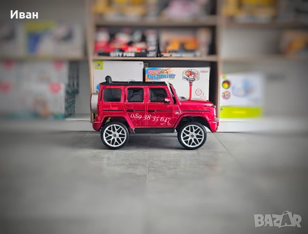 ПОСЛЕДНИ 2 БР!ТОП ЦЕНА!НОВО!Акумулаторен джип Mercedes G63 AMG с 12V батерия,EVA гуми,металик, снимка 7 - Електрически играчки - 51187648