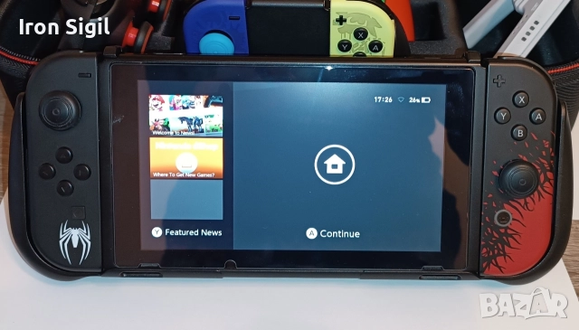 Nintendo Switch V1 с мод – пълен комплект с много аксесоари, снимка 2 - Nintendo конзоли - 52559415