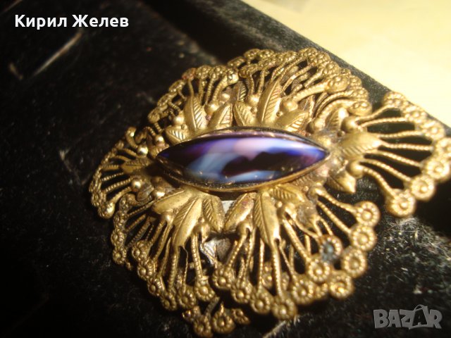 СТАРИННА БРОНЗОВА СКЪПОЦЕННА БРОШКА с МУРАНО СКЪПОЦЕННО ВЕНЕЦИАНСКО СТЪКЛО АРТ ДЕКО 22323, снимка 12 - Антикварни и старинни предмети - 33135753