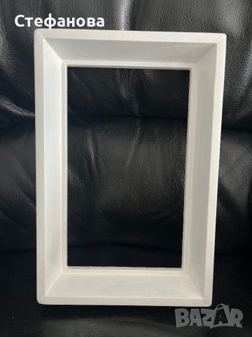 Бяла дървена рамка, снимка 3 - Декорация за дома - 43375531