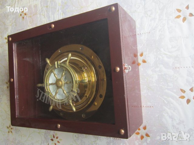Уникален бронзов барометър рул във витрина , снимка 6 - Колекции - 36902468