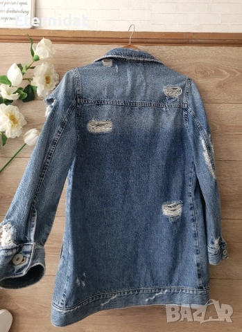 Дълго дънково яке , снимка 7 - Якета - 52074531