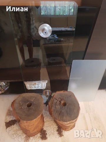 Арт маса, масивен дъб и стъкло, снимка 4 - Маси - 51068635