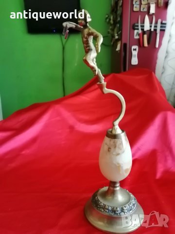 Уникат! Барокова Стойка за Джобен Часовник Бронз и Оникс, снимка 7 - Антикварни и старинни предмети - 34775592