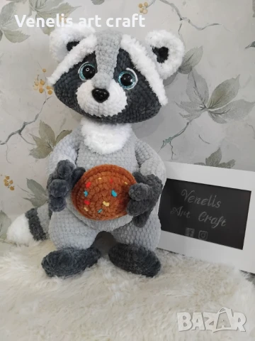Плетена играчка Енот /Миеща мечка/ Ракун, снимка 2 - Други - 50731007