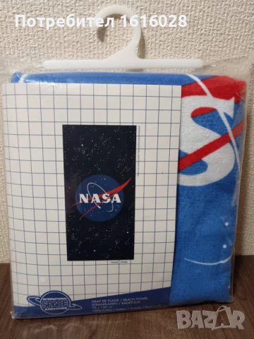 Нова голяма плажна кърпа НАСА. Размери 75 см./ 150 см. , снимка 3 - Хавлиени кърпи - 51045705