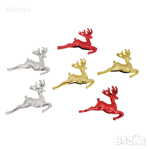 6174 Комплект коледни играчки за елха Еленчета, 6 броя, снимка 4 - Декорация за дома - 52741311