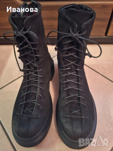 Нови красиви боти/кубинки естествен велур