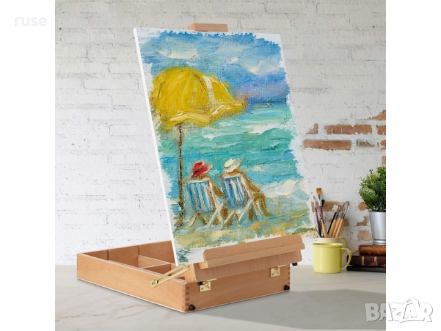 НОВИ! Настолен статив - куфар за рисуване регулируем масив , снимка 9 - Други - 52401549