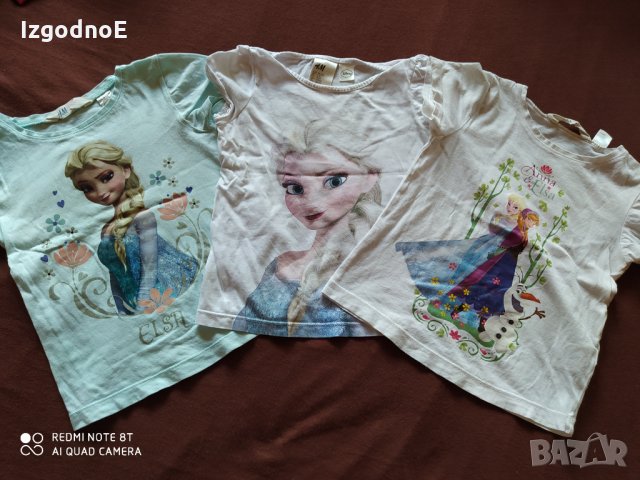 98-104 Лот 3 блузки с Елза и Ана на H&M, снимка 2 - Детски Блузи и туники - 28959451