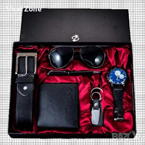 Подарък Бизнес Луксозен фирмен мъжки комплект 6 в 1 