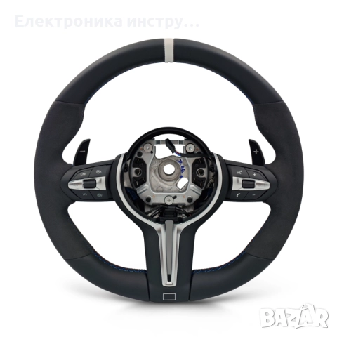 ME05 BMW M Sport Alcantara мултифункционален волан със сребриста маркировка – F-серия airbag