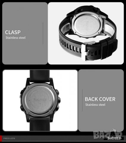 Skmei ръчен часовник с ролково отчитане нестандартна визия Черно Сиво, снимка 4 - Мъжки - 27059790