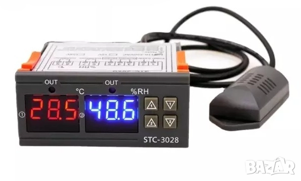 Двоен цифров термостат и влагорегулатор STC3028 