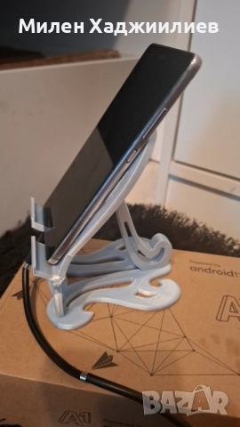 Стойка за телефон - сребриста, снимка 5 - Селфи стикове, аксесоари - 51744228