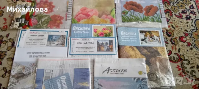 8 бр. щампирани гоблени-цветя и пайзажи, снимка 5 - Гоблени - 47796433